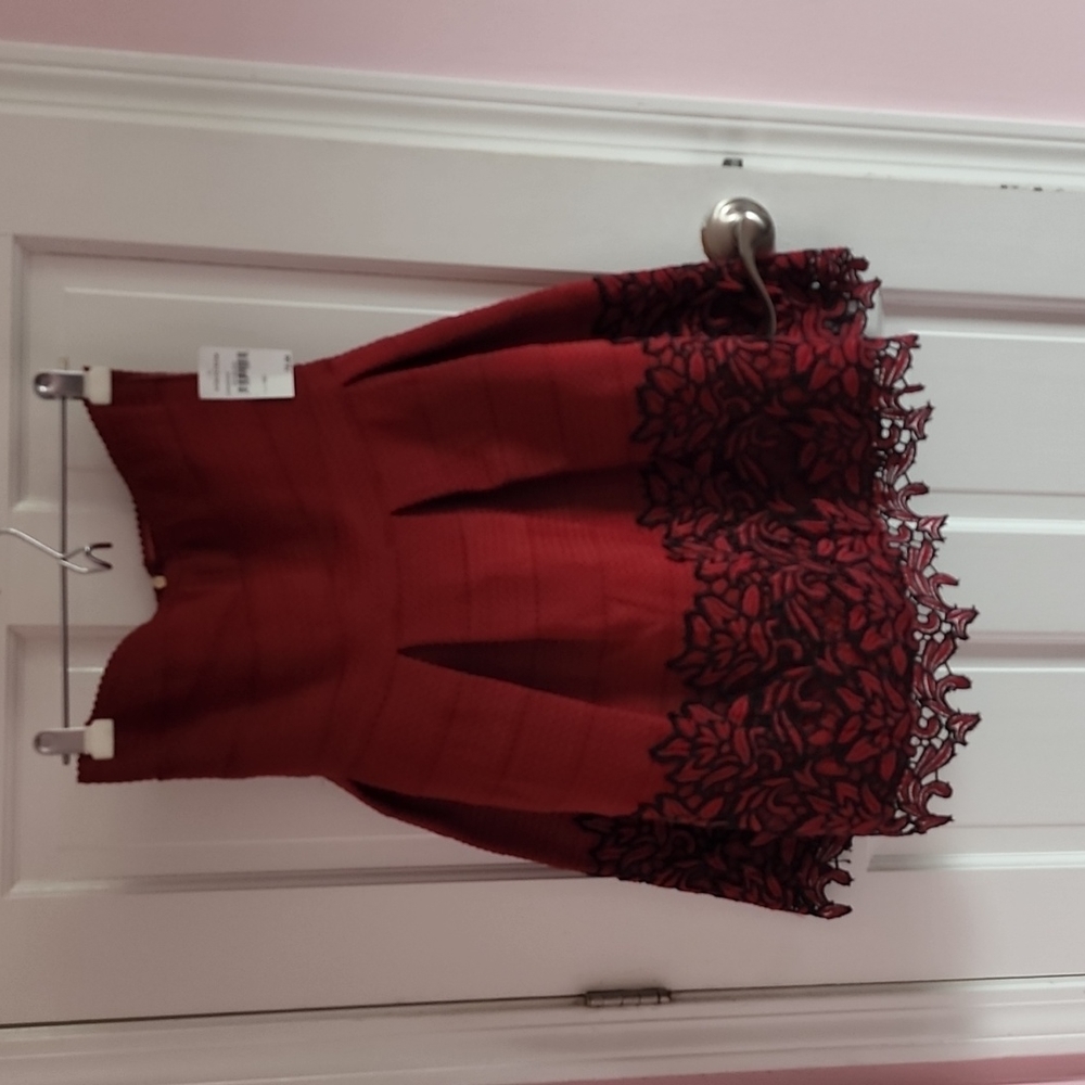 Beautiful Strapless Black and Red Dress
